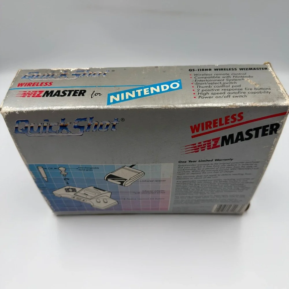 QuickShot NES Controller Wizmaster Wireless Nintendo Infrared Receiver CIB